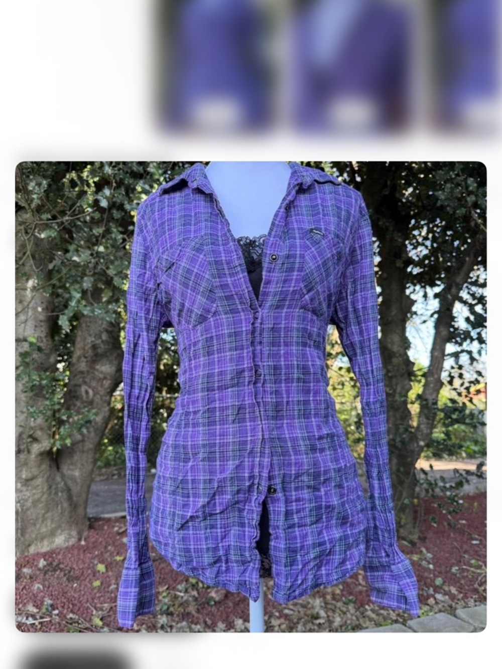 Hurley Purple Plaid Button-Down Shirt
